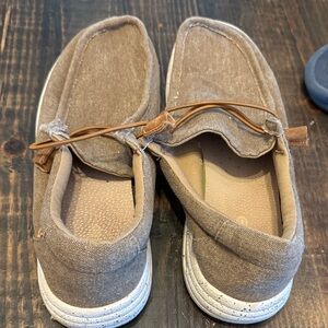 Lamo Brown Canvas Slip-On Loafers